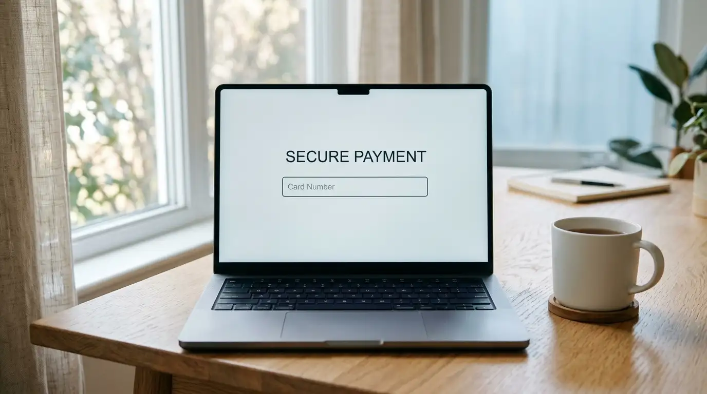 Laptop on a desk showing an online casino cashier page with a minimum deposit field
