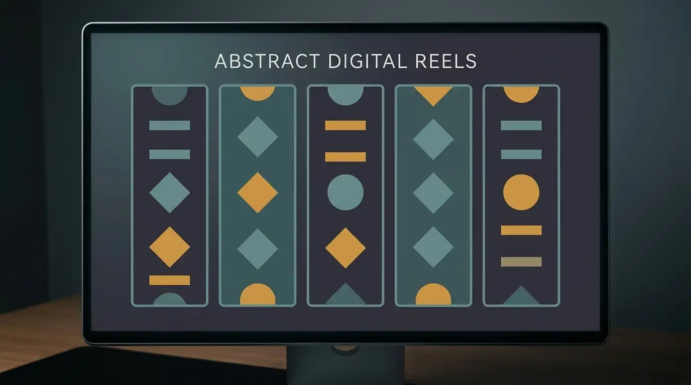Generic spinning reels on a monitor with no branding or identifiable symbols
