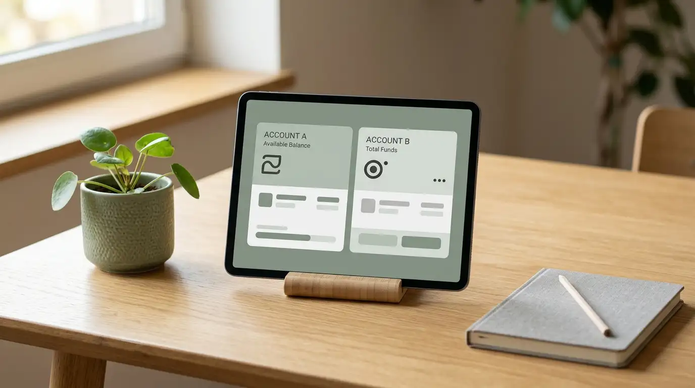 Two currency balances shown side by side in a wallet application