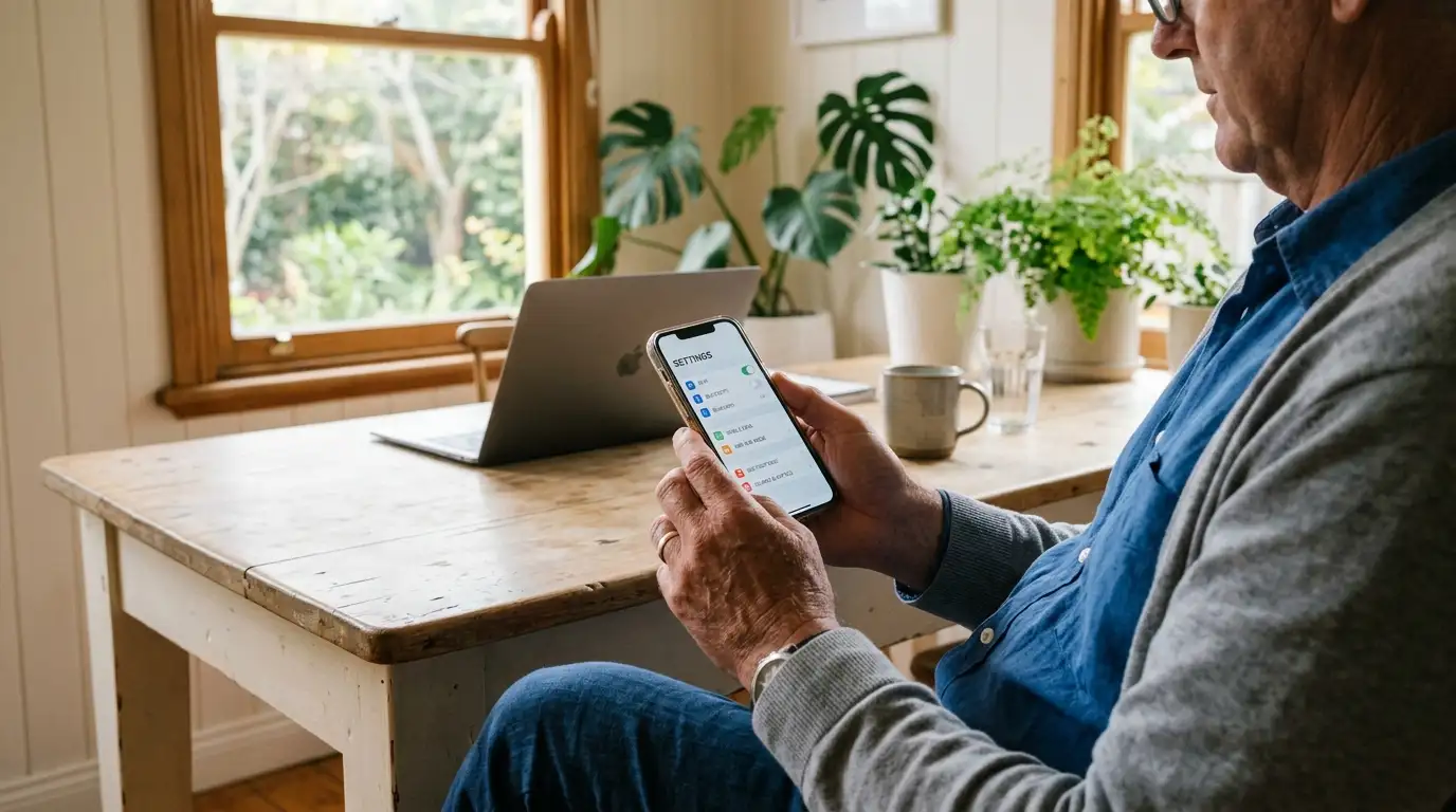 Person reviewing daily transfer limit settings in an Australian banking app