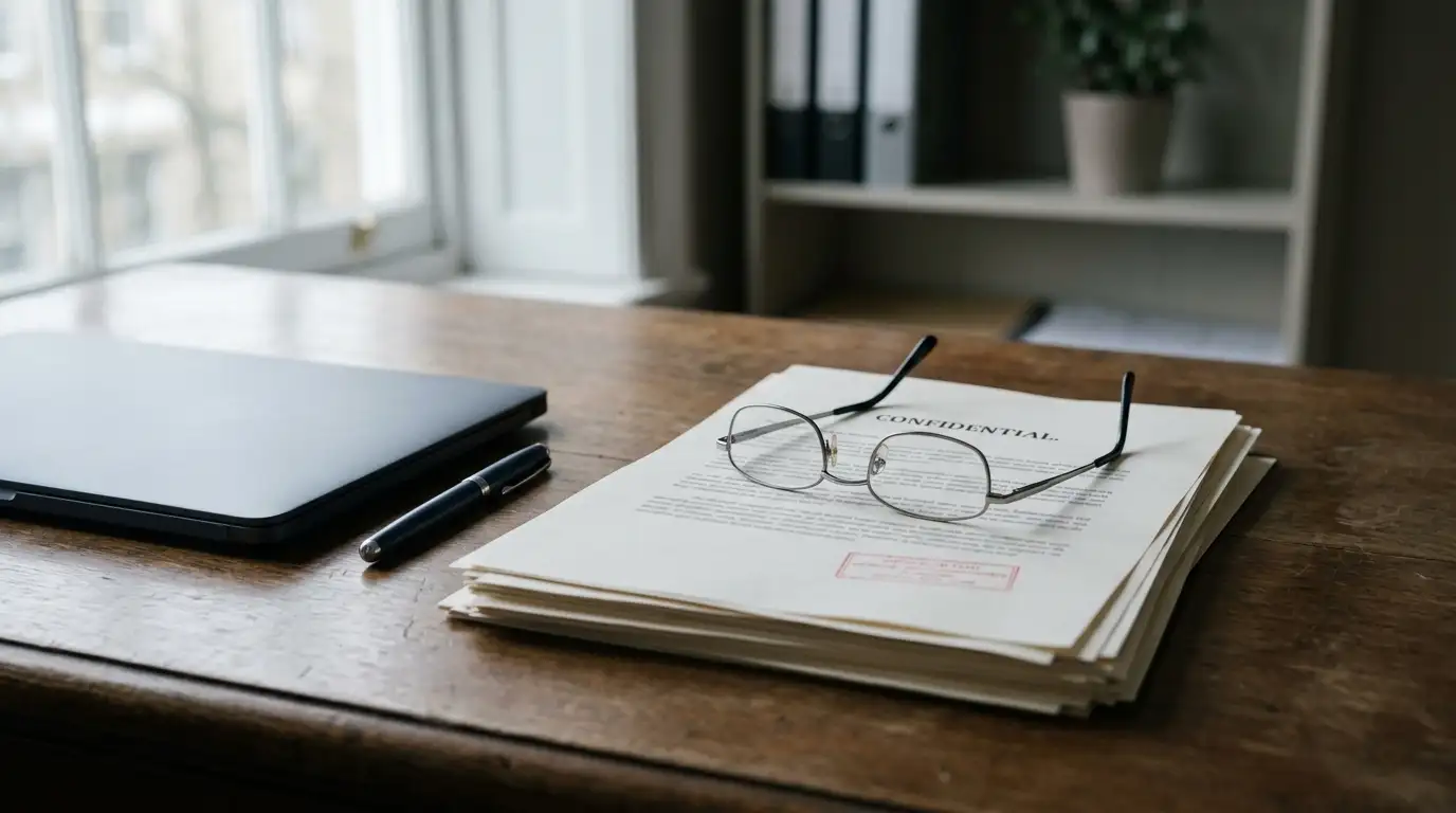 Australian regulatory documents on a desk beside a laptop showing a neutral payments page