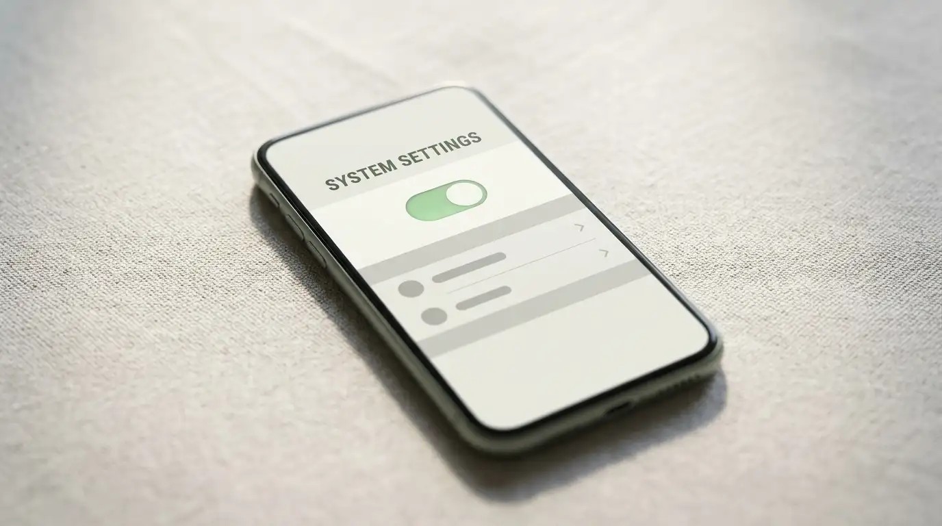 Smartphone displaying a banking app settings menu with a spending control toggle