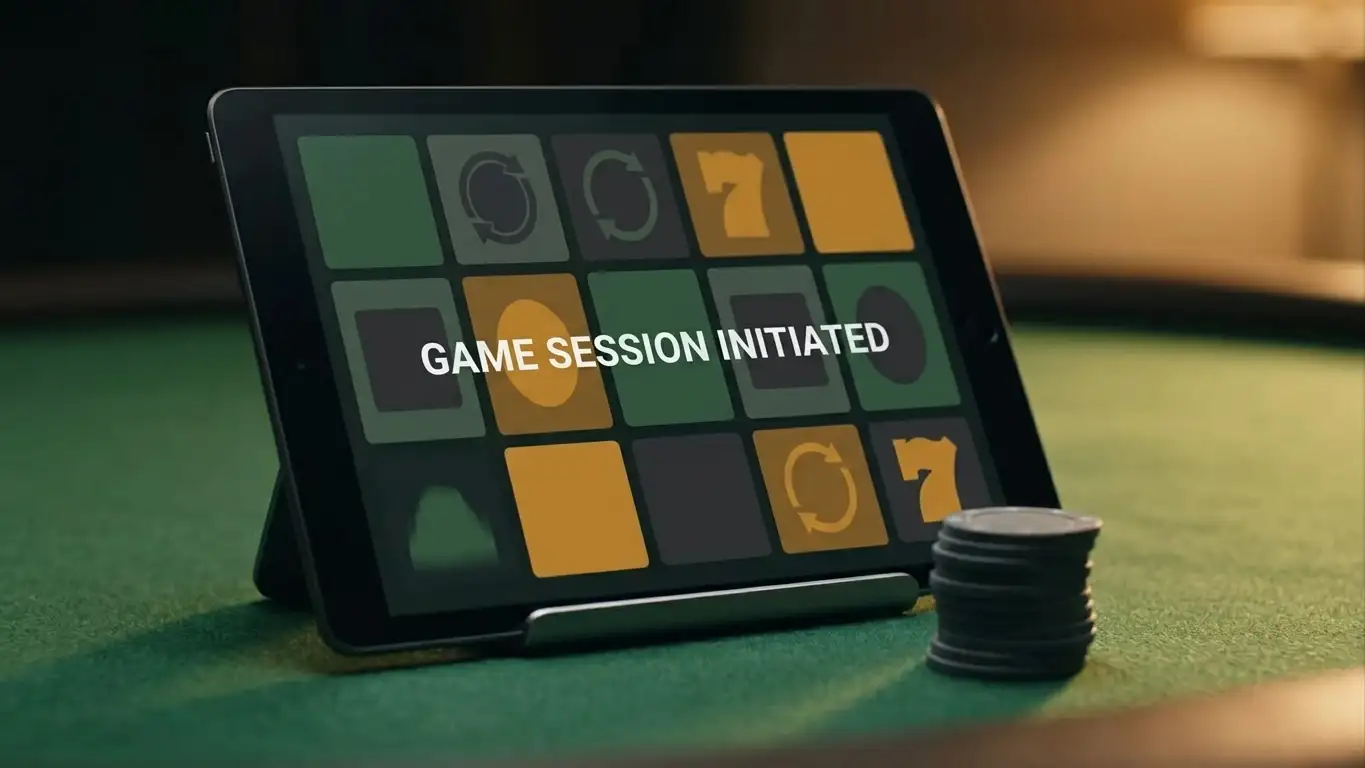 Generic spinning reels and a live dealer table viewed on a tablet screen