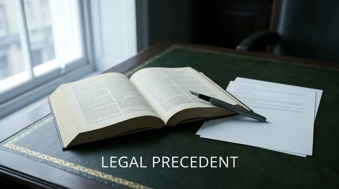 Open statute book beside a plain licence document on a solicitor's desk