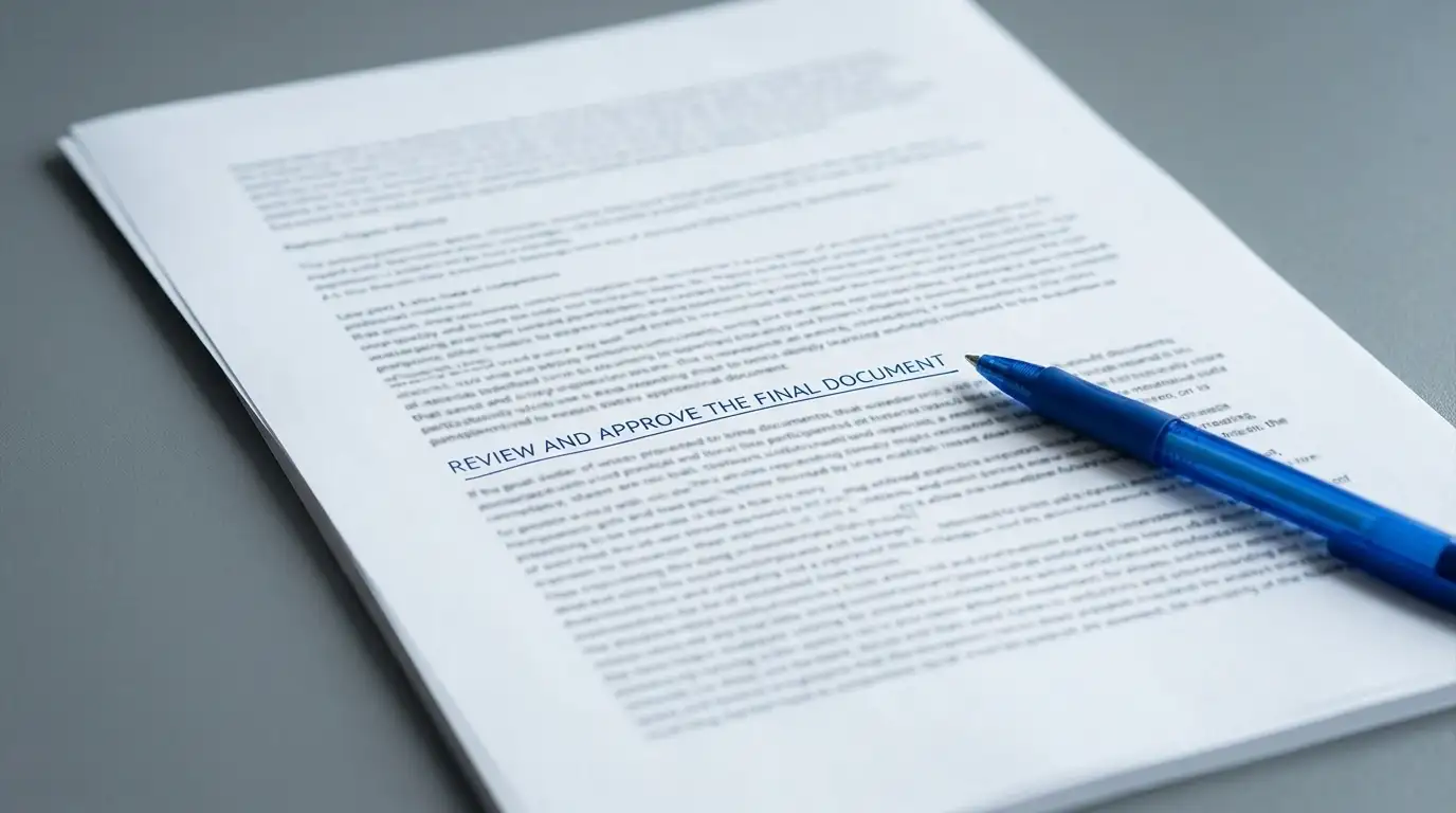 Printed terms and conditions page with a single clause underlined in pen