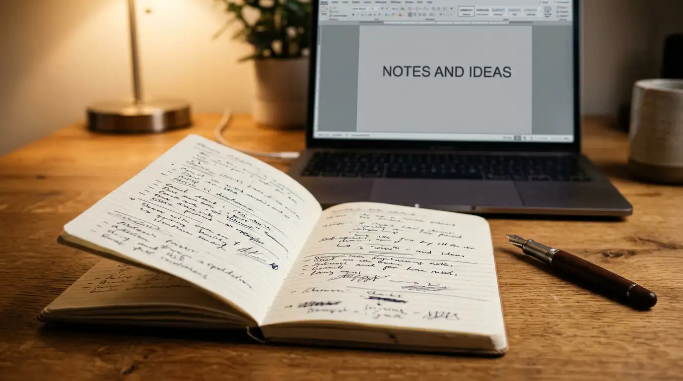 Notebook page with handwritten notes comparing casino verification and payout conditions