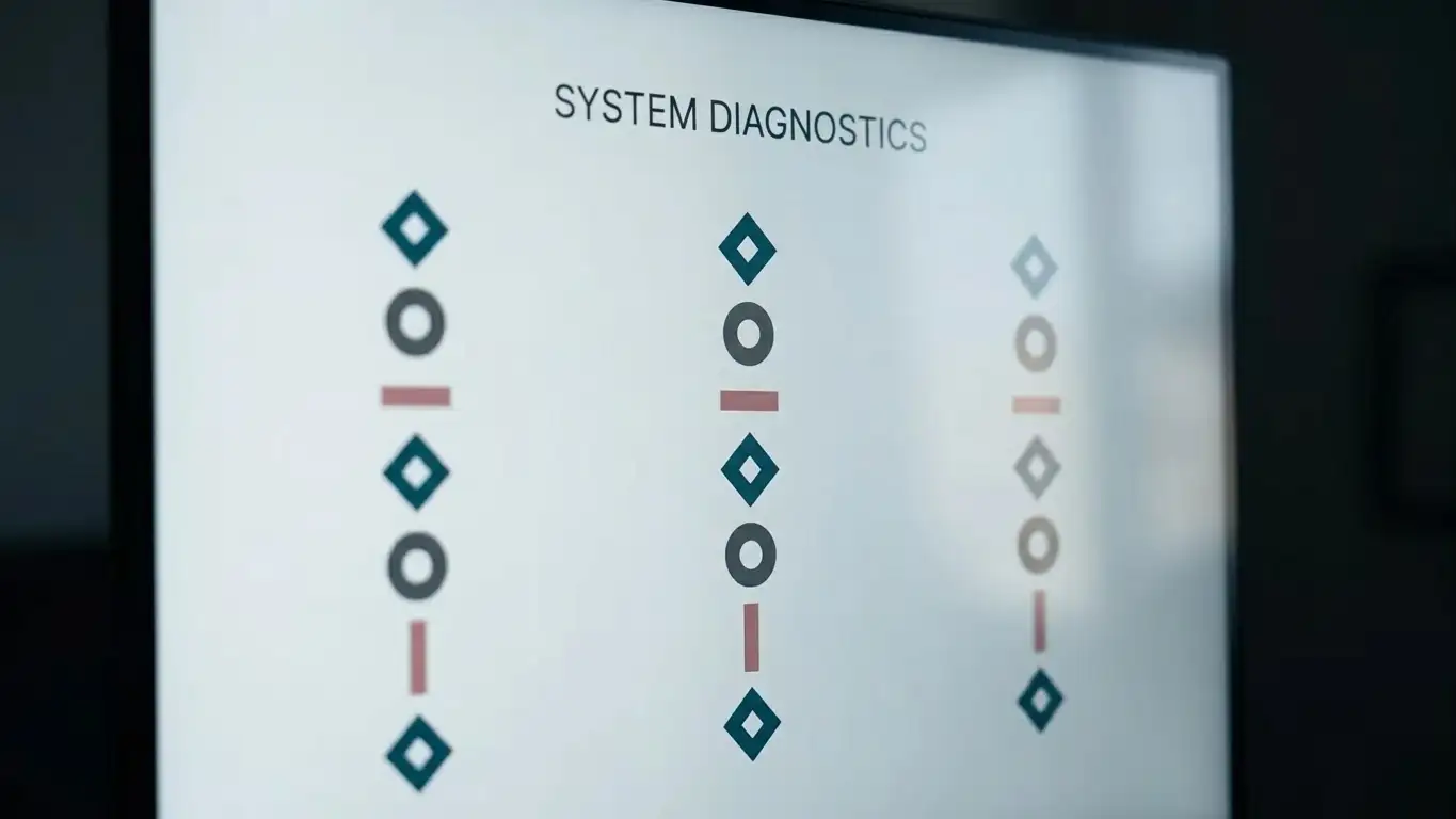 Close-up of generic spinning reel symbols on a screen without branding