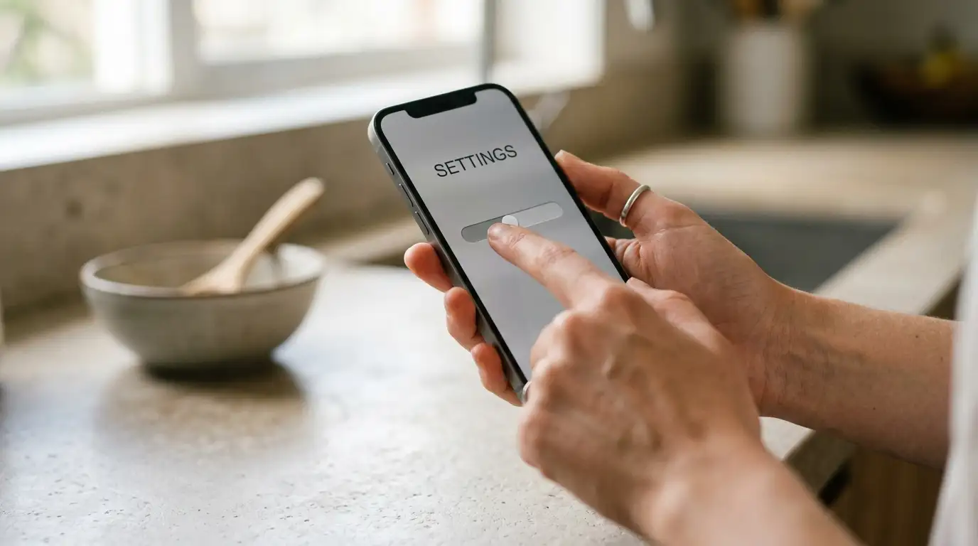 Person adjusting daily transfer limits in a mobile banking app