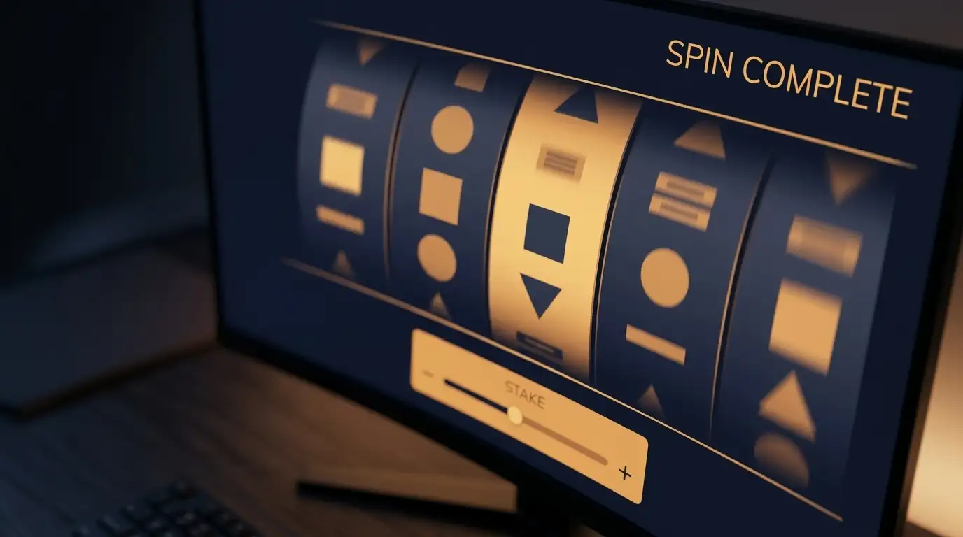 Close view of a stake selector on a pokies reel interface without branding