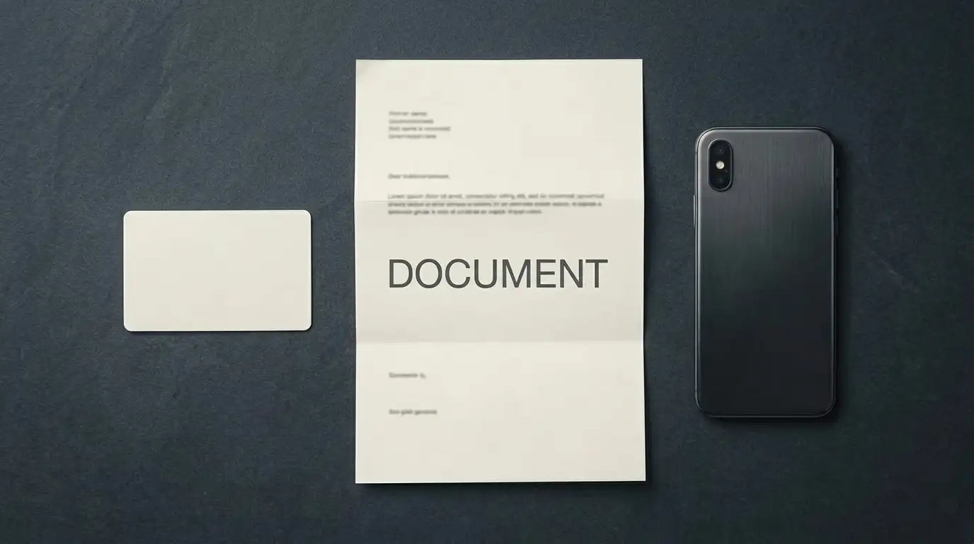 Identity documents laid flat on a desk ready for account verification