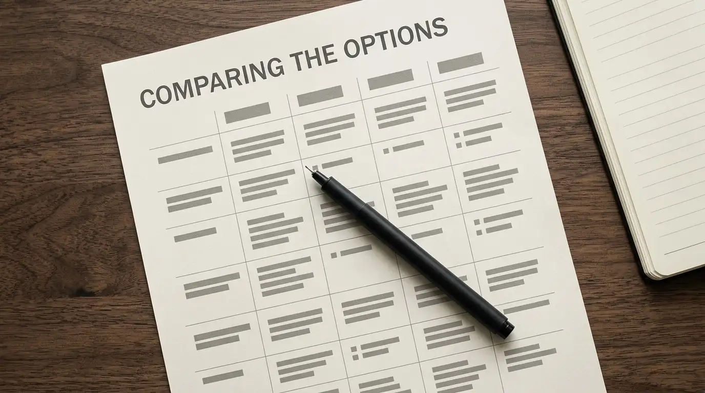 Printed comparison sheet of SOL gambling sites with licence and payout columns marked up in pen